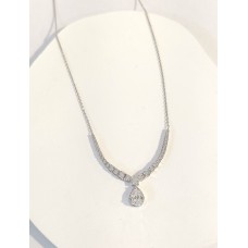 Κολιέ Σε Λευκόχρυσο 14Κ - Δάκρυ με ζιργκόν (μέρος σετ) (N267)